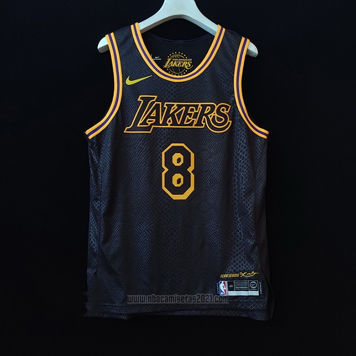 Camiseta Los Angeles Lakers Kobe Bryant #8 Black Mamba Autentico Negro